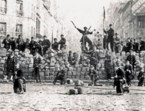 Communards at the barricades in Paris