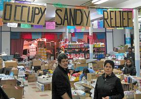 An Occupy Sandy distribution center in Brooklyn
