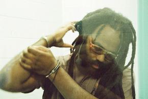 Mumia in an isolated visitation area at the Supermax prison in Waynesburg, Pa.