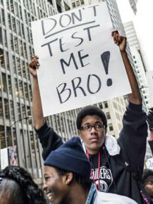 Chicago high school students picket outside CPS headquarters after walking out of classes against over-testing