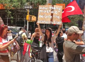 New York City activists march in solidarity with the mass protests in Turkey