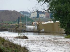 Floodwaters in Colorado's Weld County