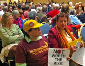 A public hearing on the future of Indian Point nuclear plant in Tarrytown, N.Y.