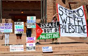 Navajo (Diné) activists demonstrate their solidarity with the people of Palestine