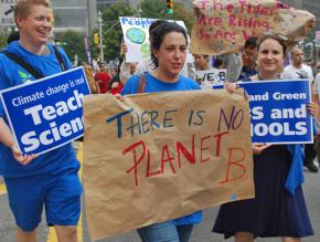 Demonstrators in the People's Climate March remind policymakers that there is no Planet B