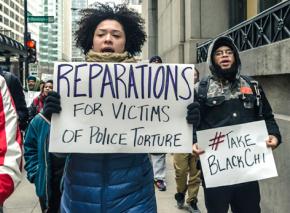 Marching for reparations for victims of torture by Chicago police