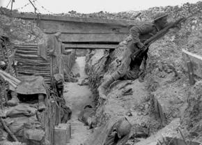 Soldiers in the trenches during the First World War's Battle of the Somme