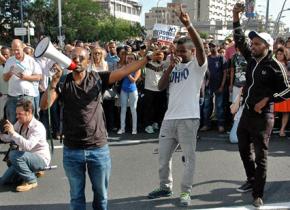 A Jewish Ethiopian demonstration against police brutality in Tel Aviv