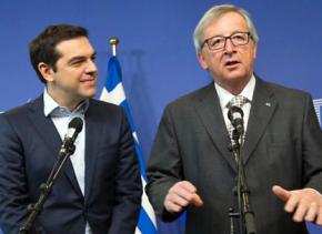 Greek Prime Minister Alexis Tsipras with European Commission President Jean-Claude Juncker
