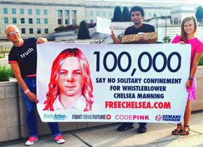 Supporters of Chelsea Manning call for her freedom