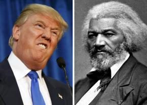 Donald Trump (left) and Frederick Douglass