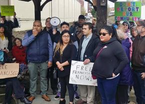 Supporters of Francisco Rodriguez Dominguez rally in Portland, Oregon, against his detention