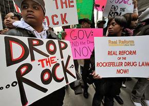 Protesters demand repeal of the Rockefeller drug laws in New York