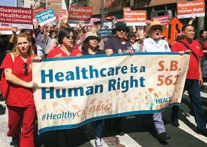 Nurses take to the streets for single-payer health care in California