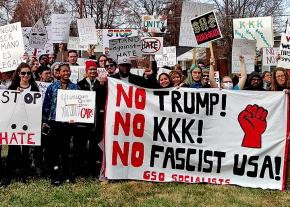 Protesters rally against Trump and the far right in Greensboro, North Carolina