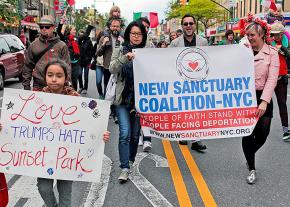 Activists hit the streets of Brooklyn to oppose deportations