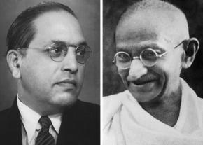 Dr. Bhim Rao Ambedkar (left) and Mahatma Gandhi