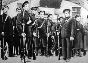 Sailors at the Kronstadt base during the Russian Revolution