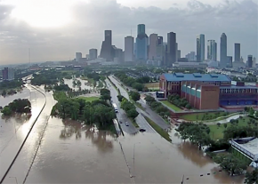 Downtown Houston is inundated after Hurricane Harvey