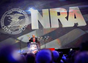 Donald Trump speaks at a convention of the National Rifle Association