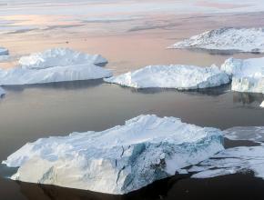 Melting ice sheets near Greenland