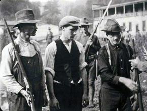 Striking coal miners after the Battle of Blair Mountain in West Virginia