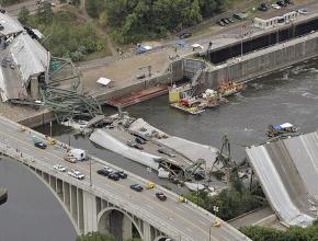 A bridge over the Mississippi River in Minneapolis collapsed in 2007, killing 13 people.