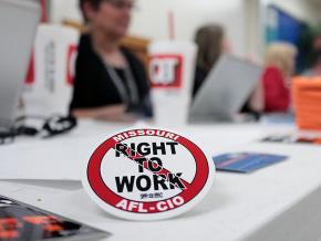 Labor activists campaign against Missouri's anti-labor "right to work" law