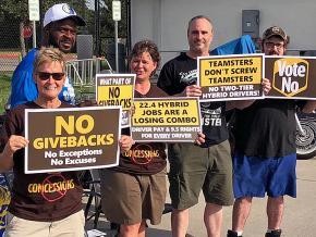 Teamsters rally for a “No” vote on a concessionary contract with UPS