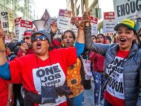 Striking hotel workers rally in San Francisco