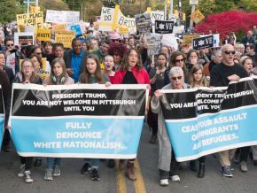 Marching in Pittsburgh against the anti-Semitic massacre at the Tree of Life synagogue