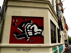 An anti-fascist mural in Oslo, Norway